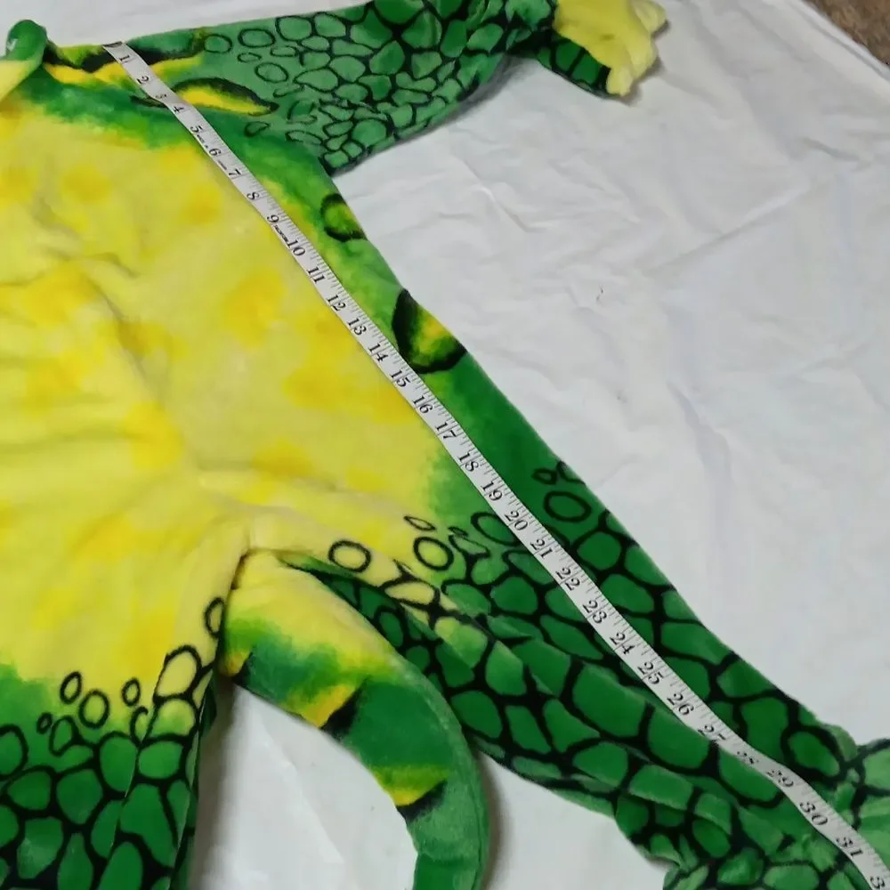 Kids Dinosaur Costume - Green and Yellow Toddler Size (2/3) Years Preowned